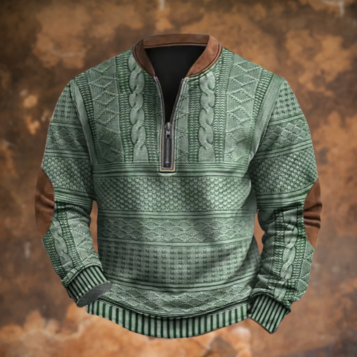 Retro Pullover mit Reißverschluss
