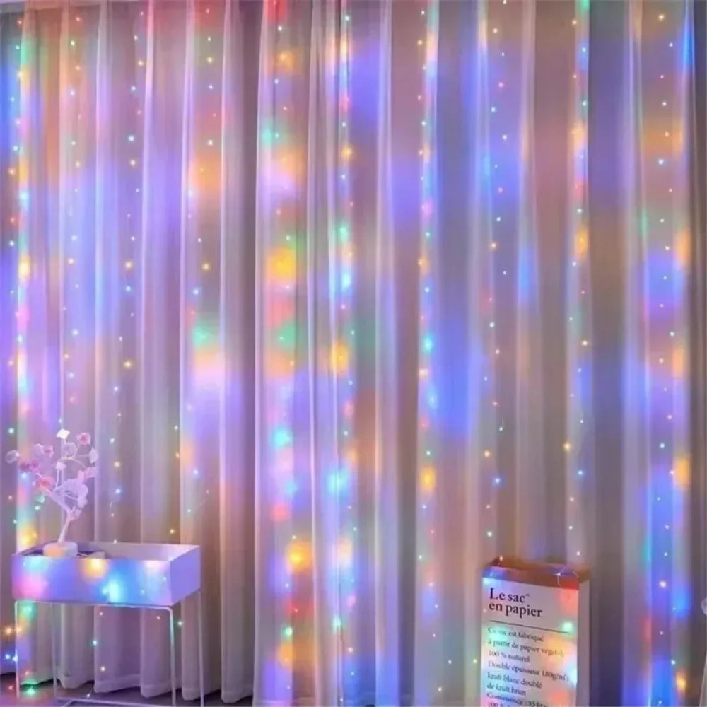 Einfach zu installierende gemütliche LED-Lichterketten-Vorhanglichter