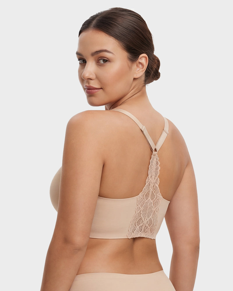 Nahtloses rückenfreies Spitzen-Bralette