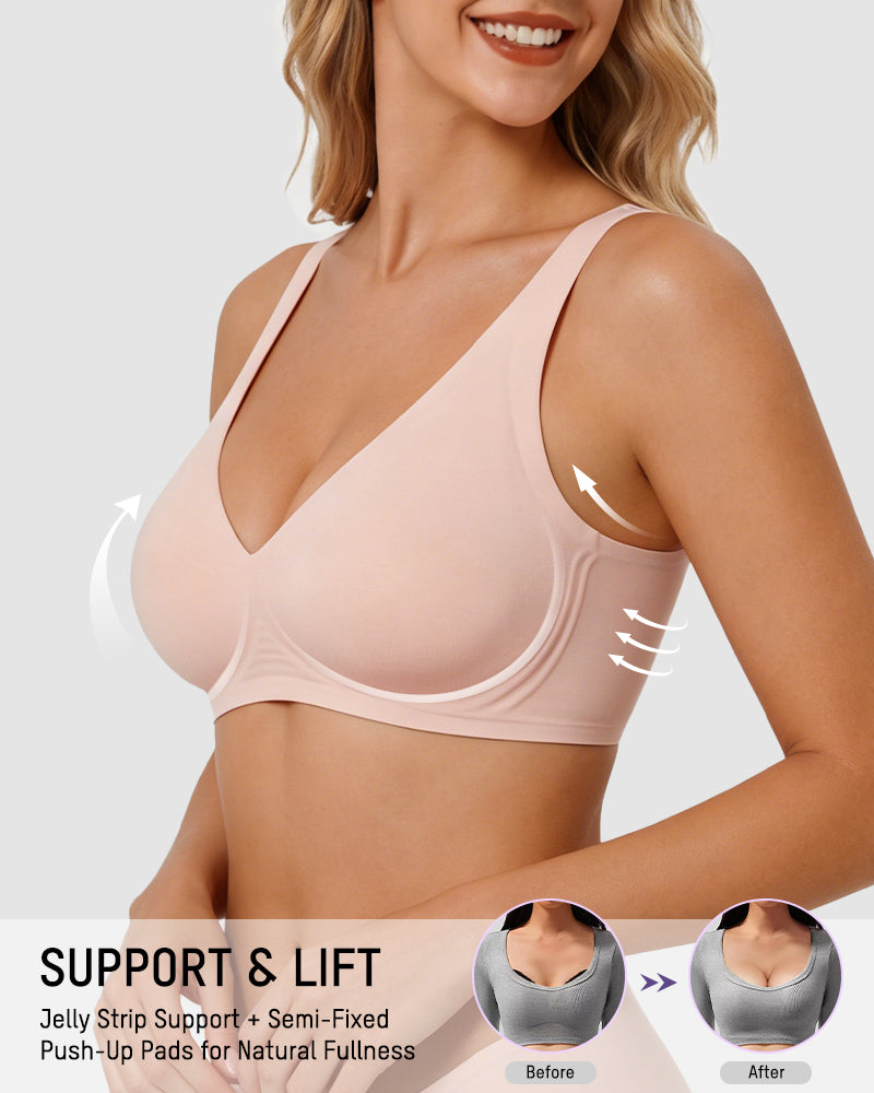 Tief Ausgeschnittener Drahtloser Push-Up-BH