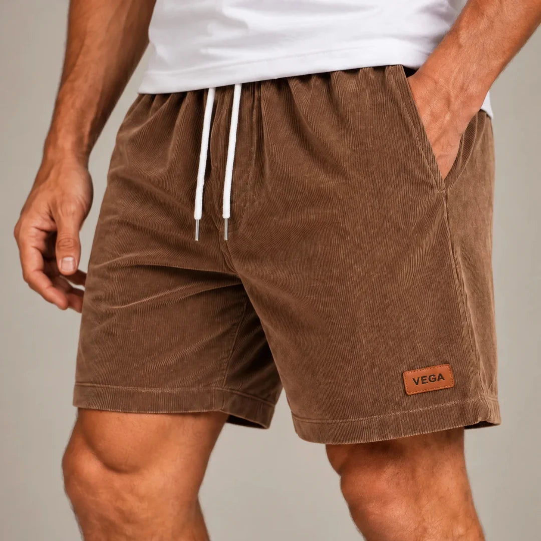 Shorts Bermuda für Herren aus geripptem Cord Samt