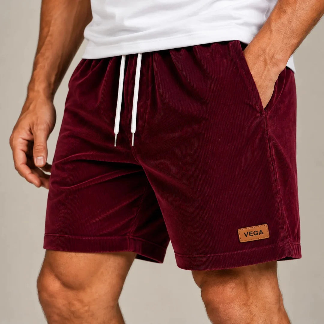 Shorts Bermuda für Herren aus geripptem Cord Samt