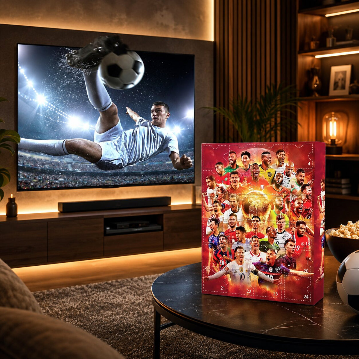 Torvino | Fußball Adventskalender 2026 mit 3D Ornamenten