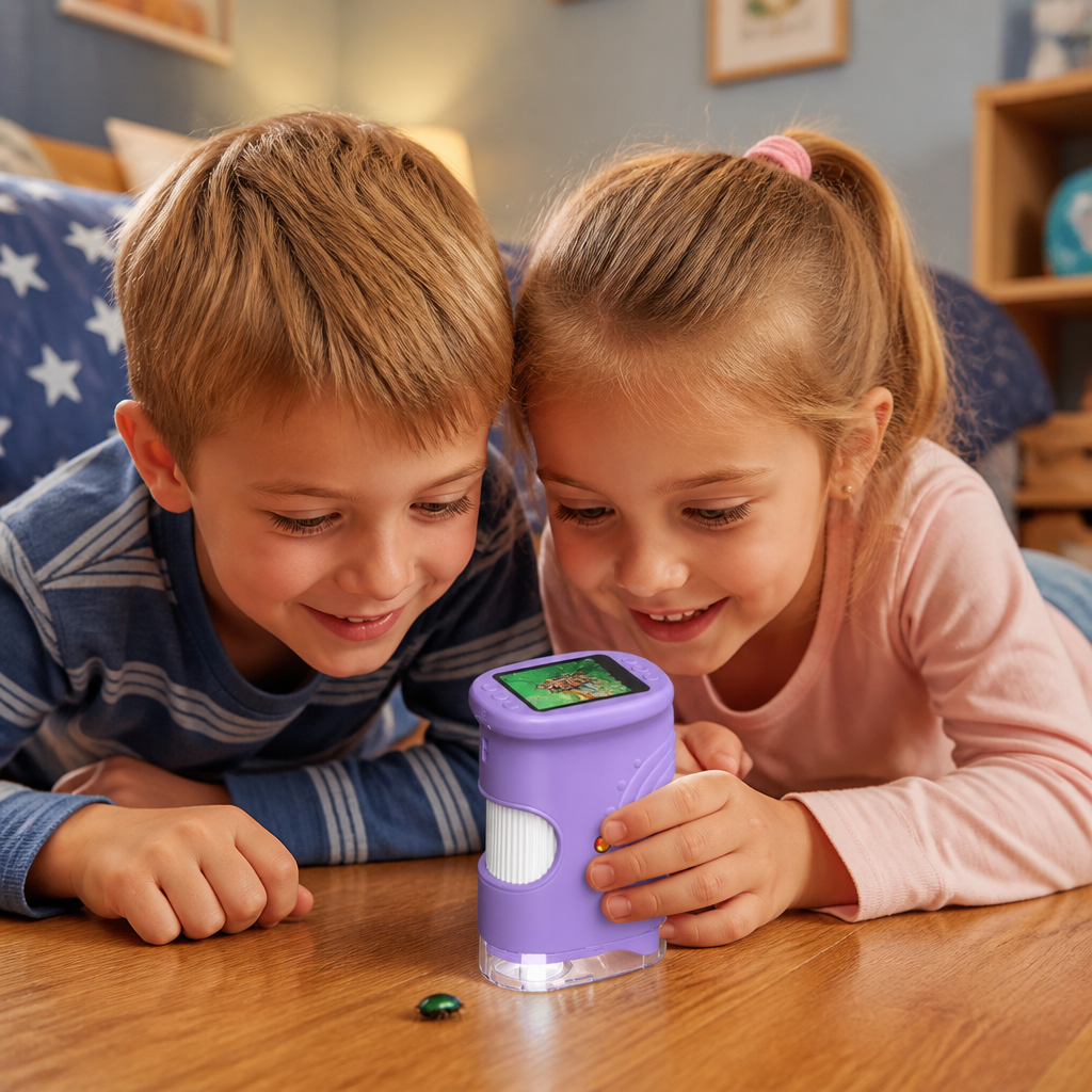 2-in-1 Digitales Mikroskop & Teleskop für Kinder mit Foto- und Videokamera
