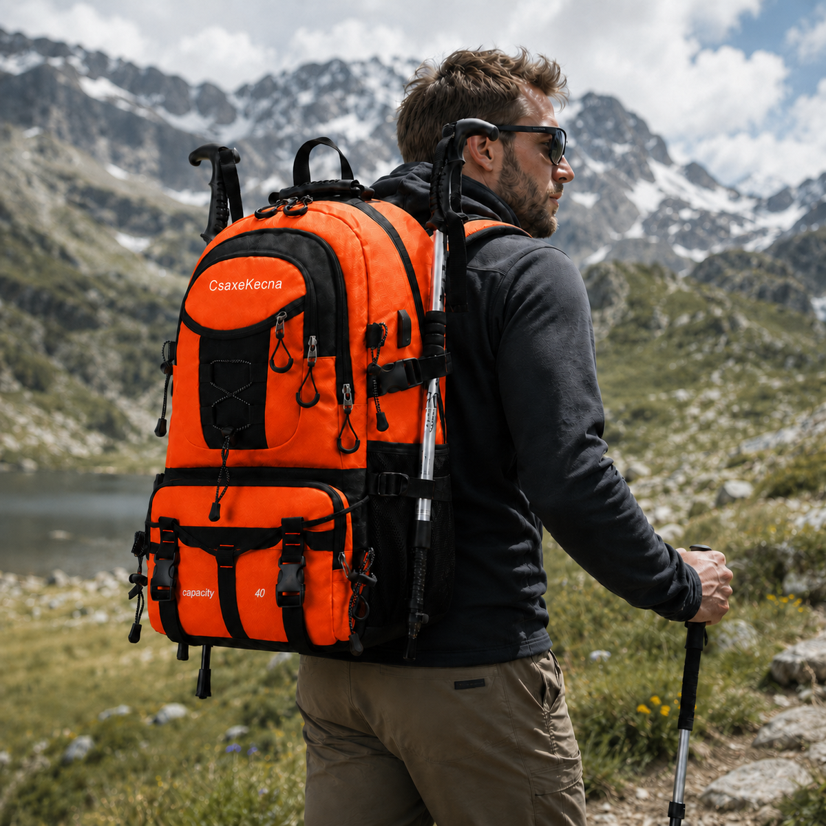 Camp Basel | BergTrail Pro 40L Wanderrucksack mit USB-Anschluss