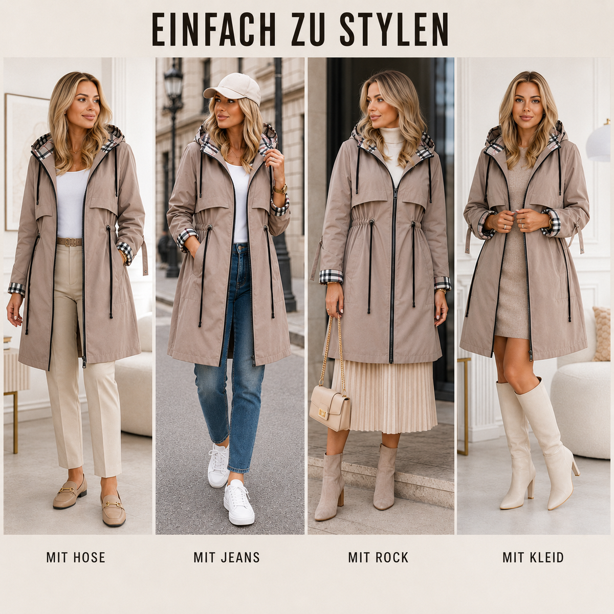 Camp Basel | Nordlyn Zip Coat Wasser- und winddichter Damenmantel mit Kapuze