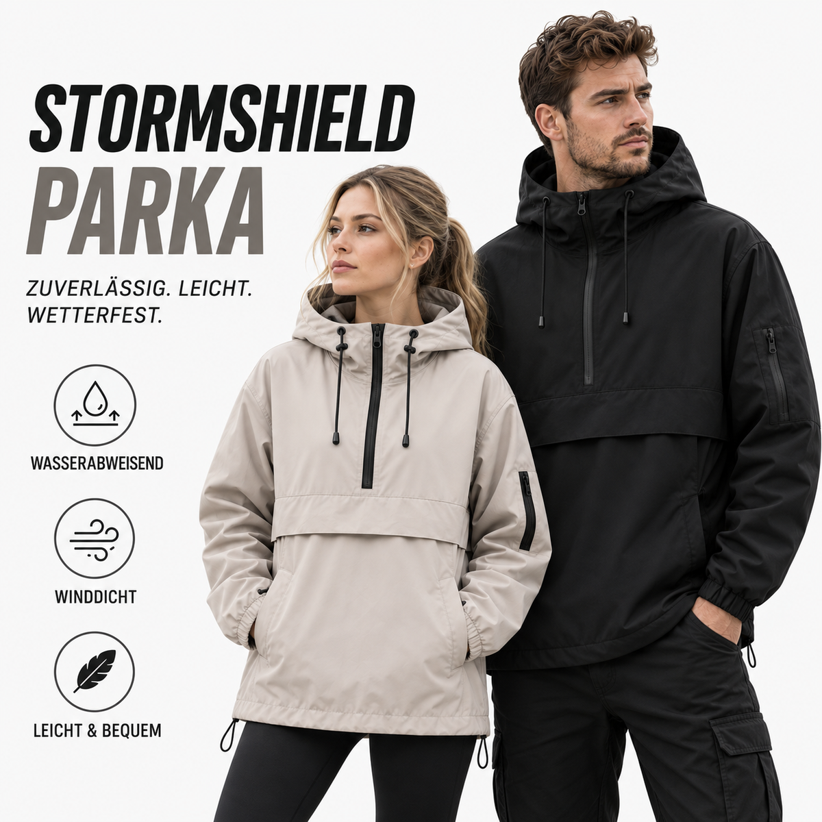 Camp Basel | StormShield Parka Wasserdichter Allwetter-Mantel mit Kapuze