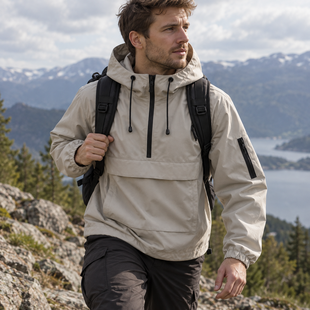 Camp Basel | StormShield Parka Wasserdichter Allwetter-Mantel mit Kapuze