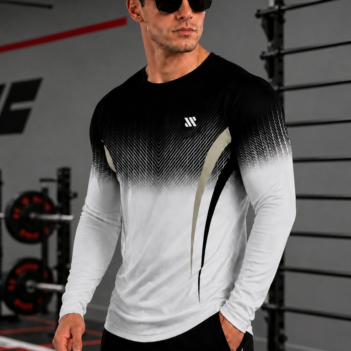 Langarm-Shirt aus Sportgewebe mit UV-Schutz