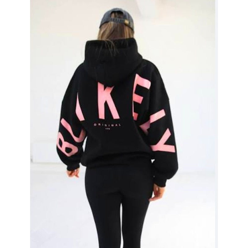 Damen Oversized Hoodie mit Rückenprint und Langarm