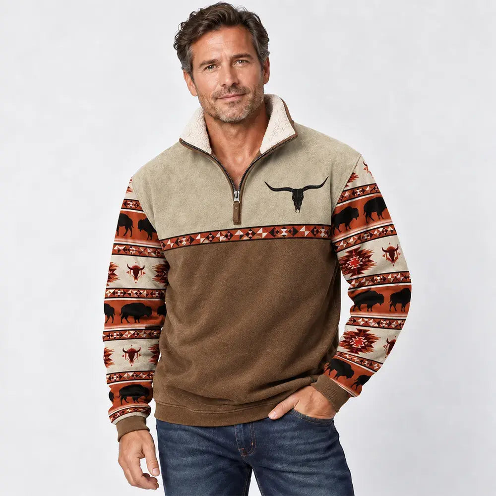 Modernes Herren-Langarmshirt mit 3D-Druck für Herbst/Winter