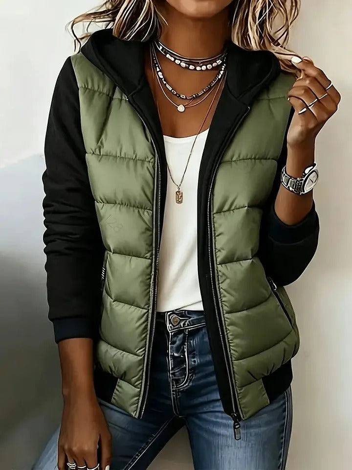 Damen Kapuzenjacke mit Farbblockdesign