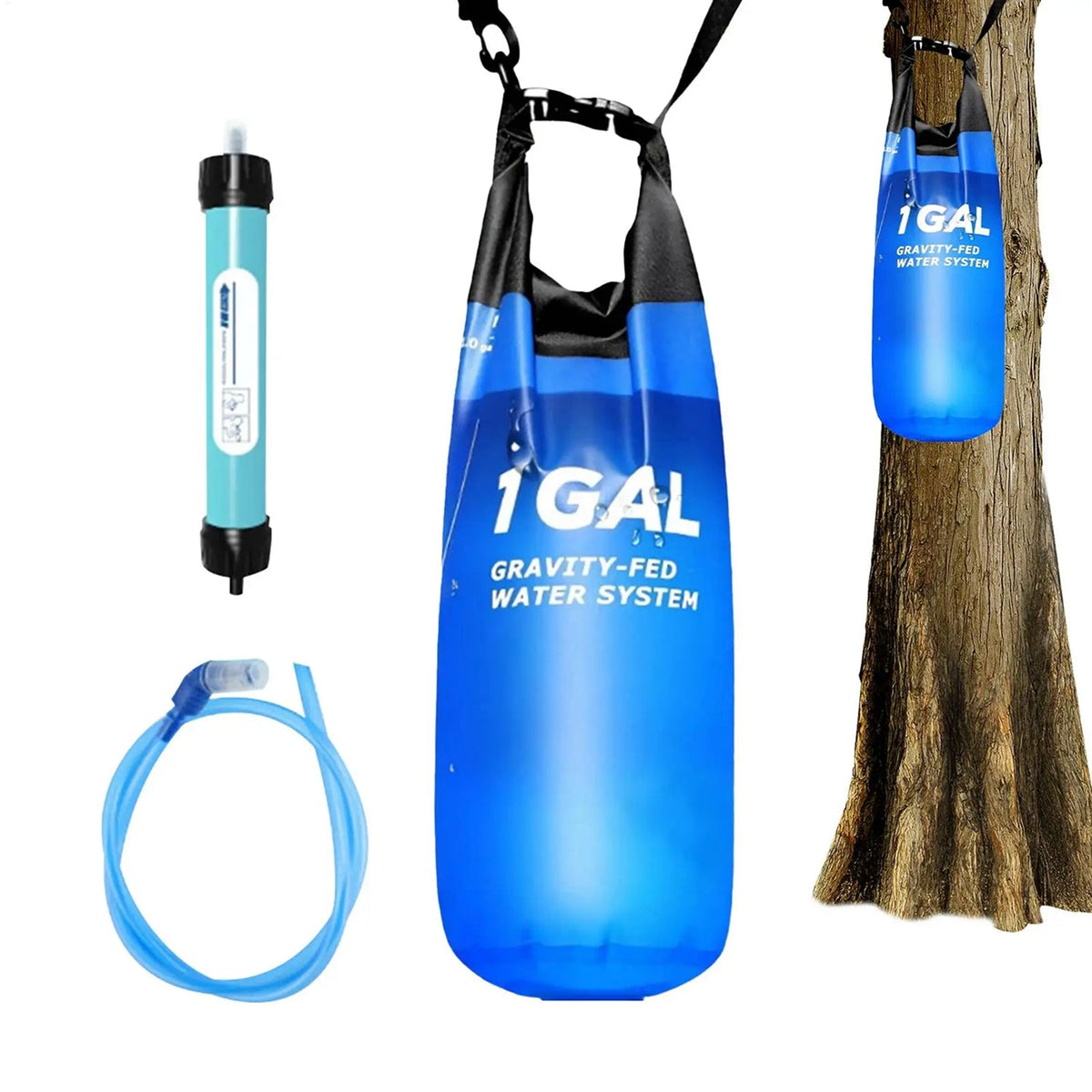 Schwerkraft-Wasserfilter mit 0,01 Mikron Membran, Arbeitsplatten-Filterung, für Camping & Notfälle zu Hause, 1,5L, tragbar