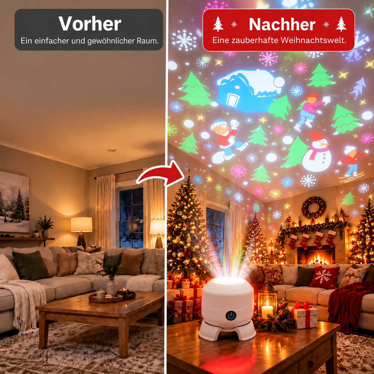 Weihnachtsprojektor für Innenraumdekoration
