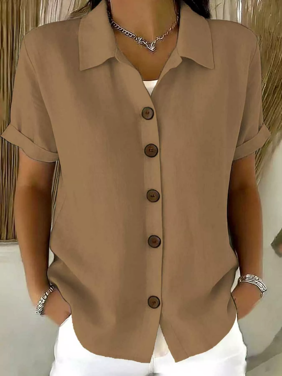 Relaxed Button-Front Shirt
