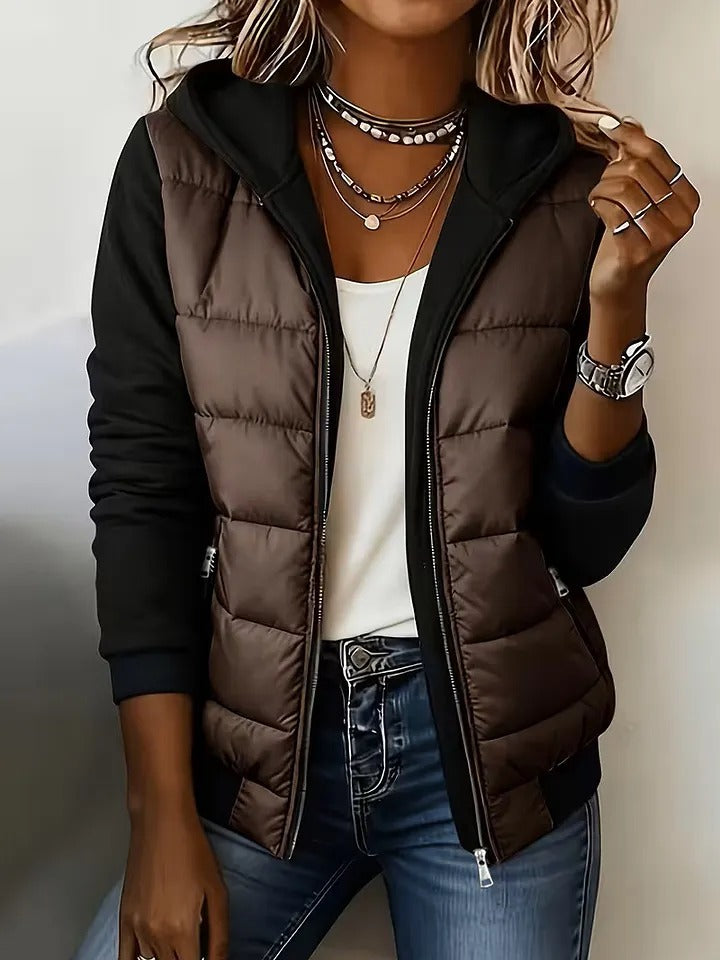 Damen Kapuzenjacke mit Farbblockdesign