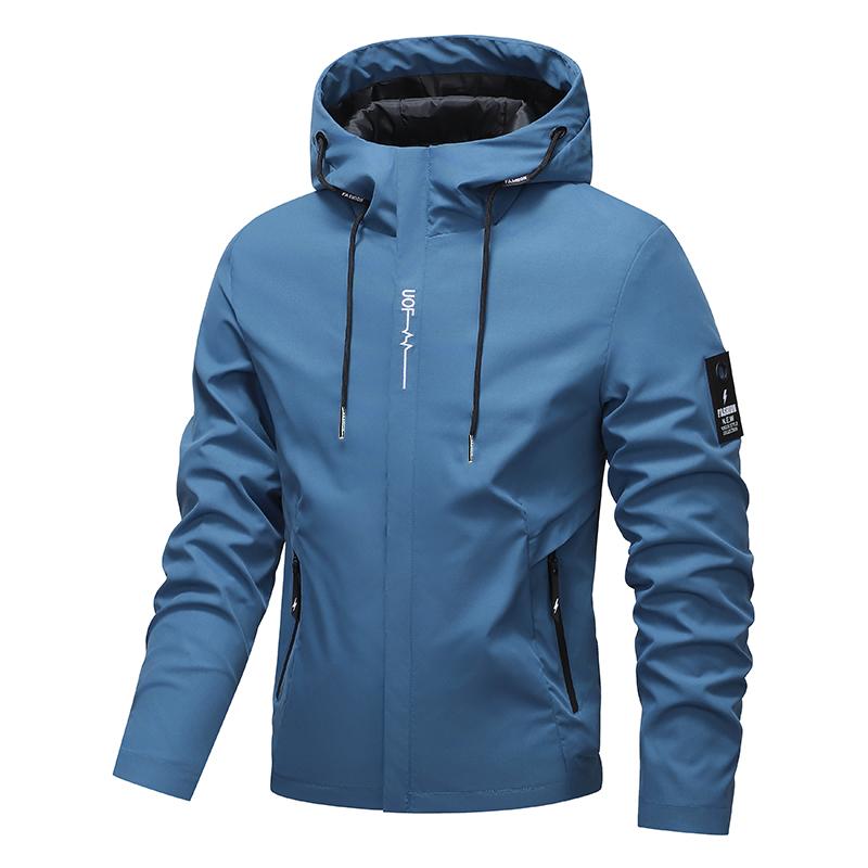 Herren-Kapuzenjacke – wasserdicht & winddicht mit Kordelzug