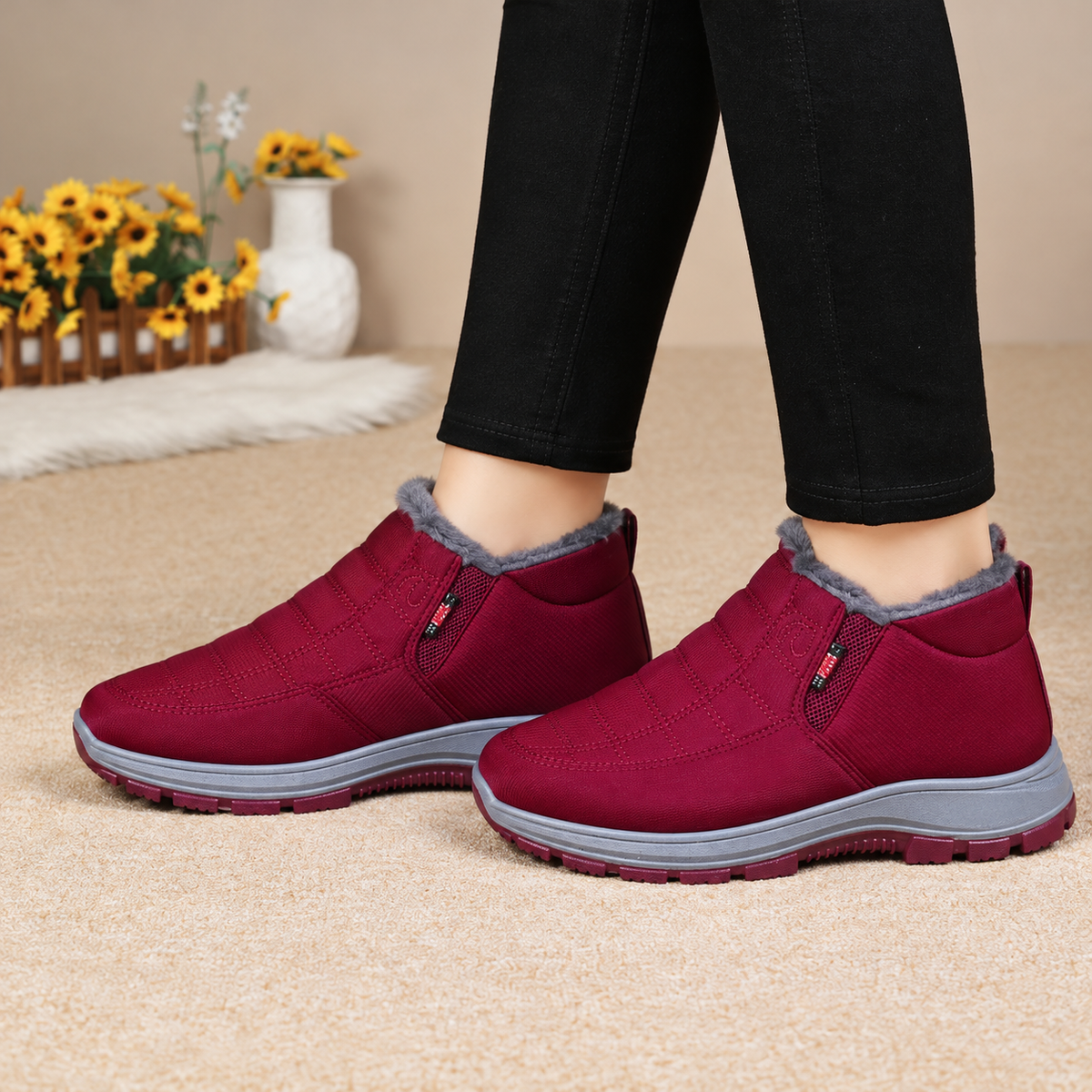 Damen Lunwick Winter-Stiefeletten – Dickes Plüschfutter mit Seitlichem Reißverschluss & Gepolsterter Sohle (US 4–12,5)