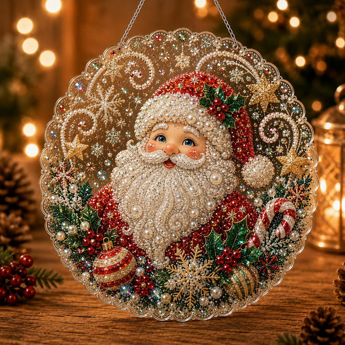 Weihnachts-Perlen-Diamond-Art-Hängeornament-Set