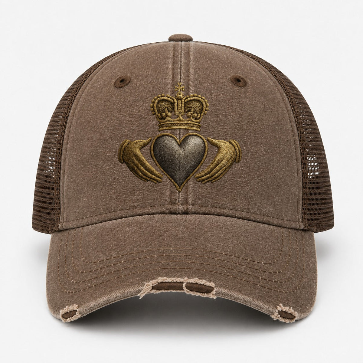 Claddagh Symbol Gewaschene Trucker-Mütze