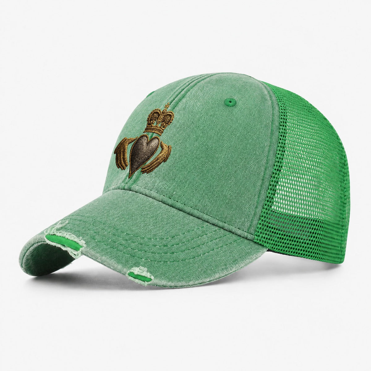 Claddagh Symbol Gewaschene Trucker-Mütze