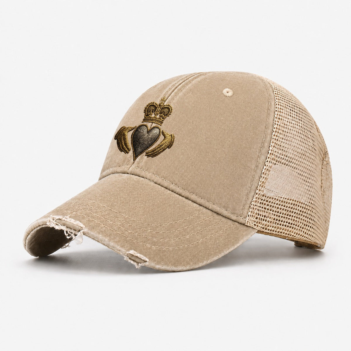 Claddagh Symbol Gewaschene Trucker-Mütze