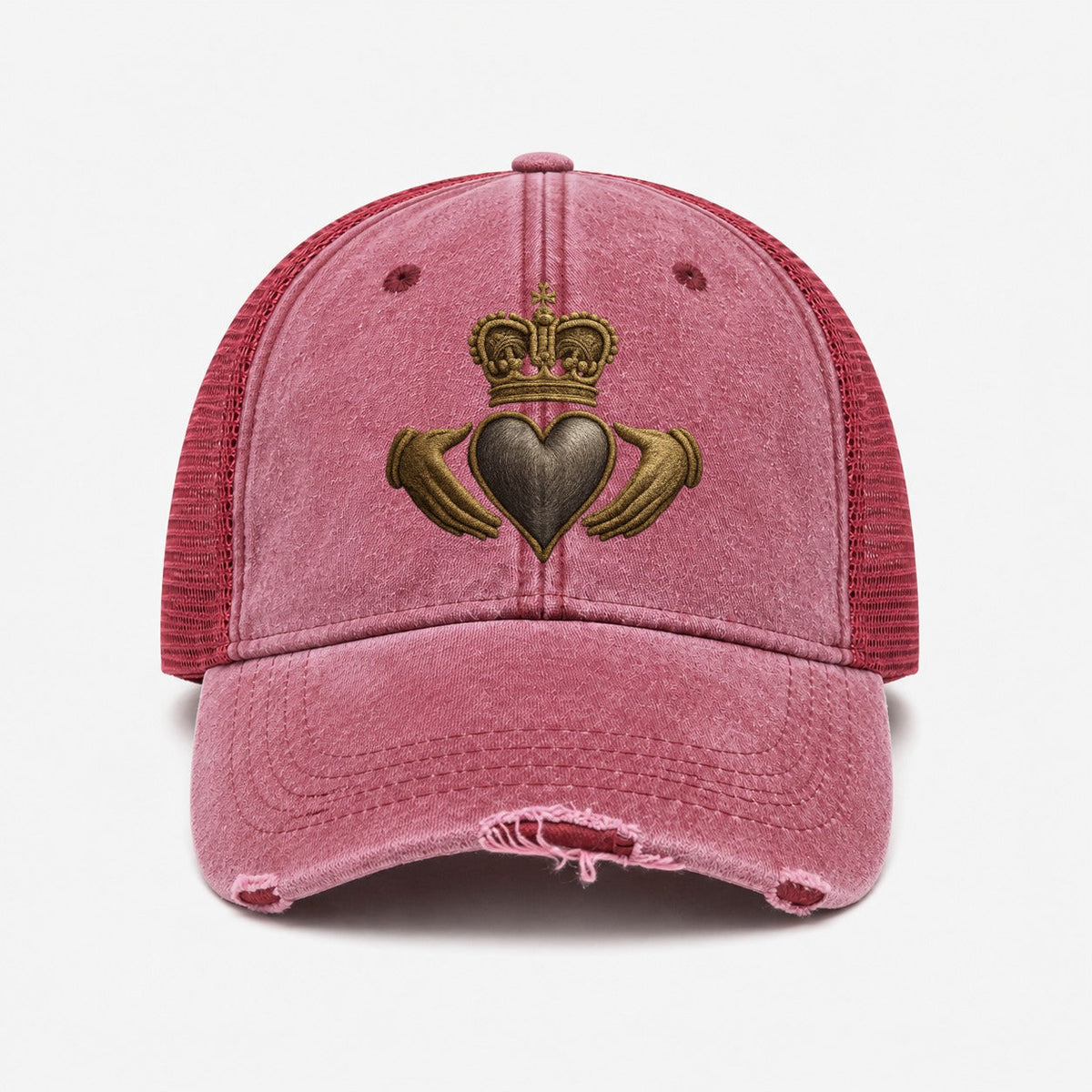 Claddagh Symbol Gewaschene Trucker-Mütze