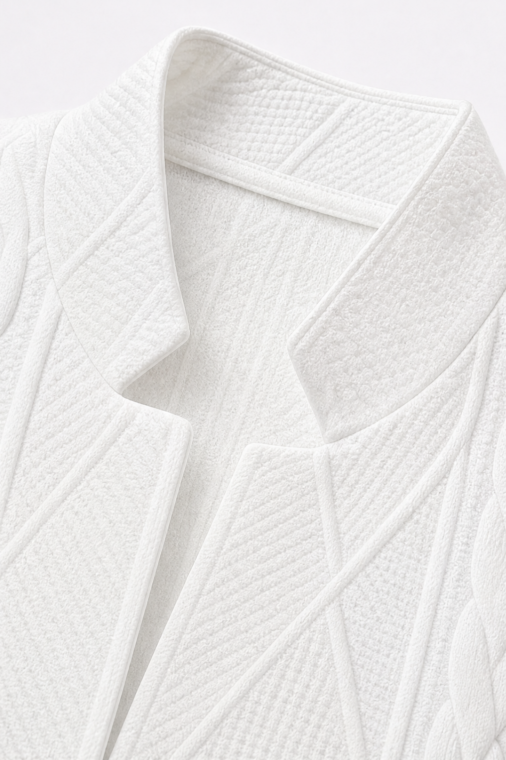 Texturierter Strick-Blazer mit Stehkragen und offener Front