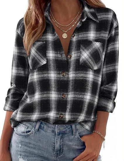 Darcy Damen Western Flanellbluse