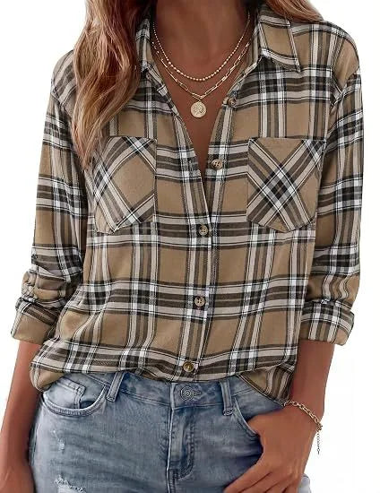 Darcy Damen Western Flanellbluse