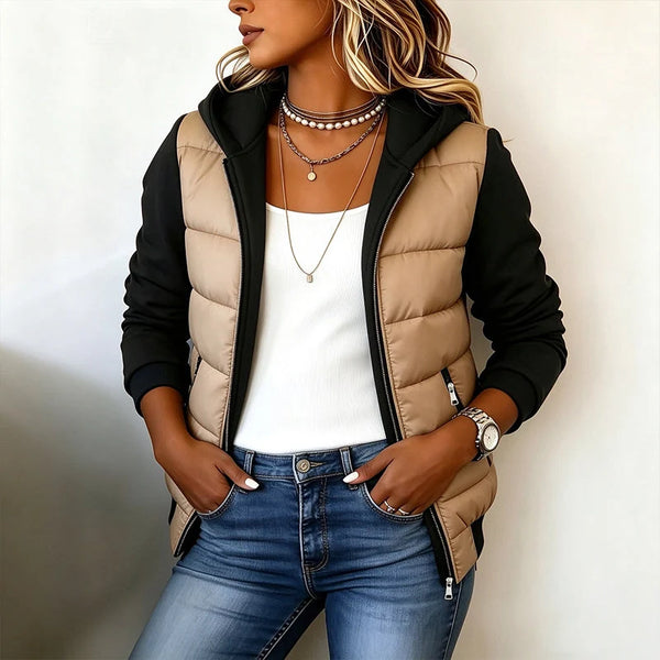 Damen Kapuzenjacke mit Farbblockdesign