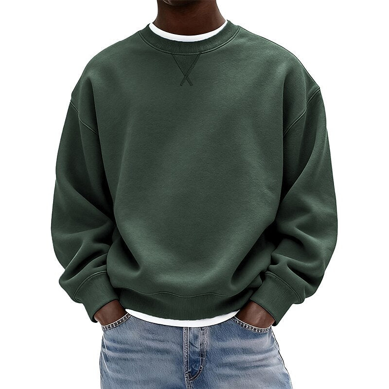 Relaxed Crew Neck Baumwolle Sweatshirt