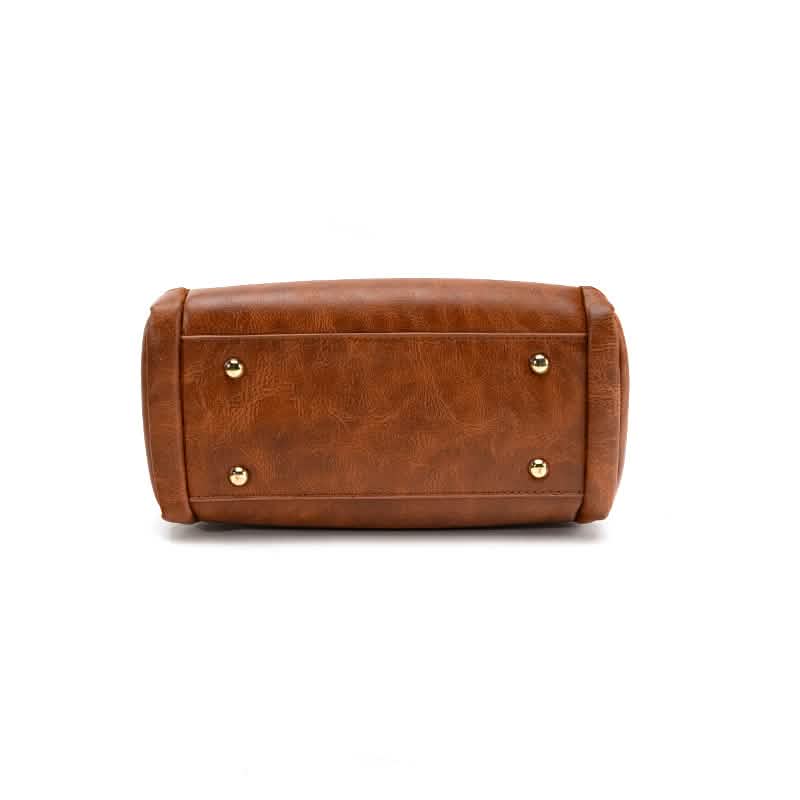 Vintage PU-Leder-Handtasche mit Multitaschen-Organizer-Einsatz