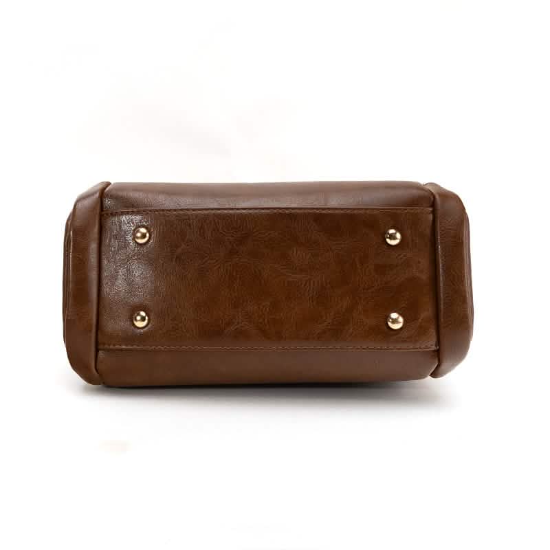 Vintage PU-Leder-Handtasche mit Multitaschen-Organizer-Einsatz