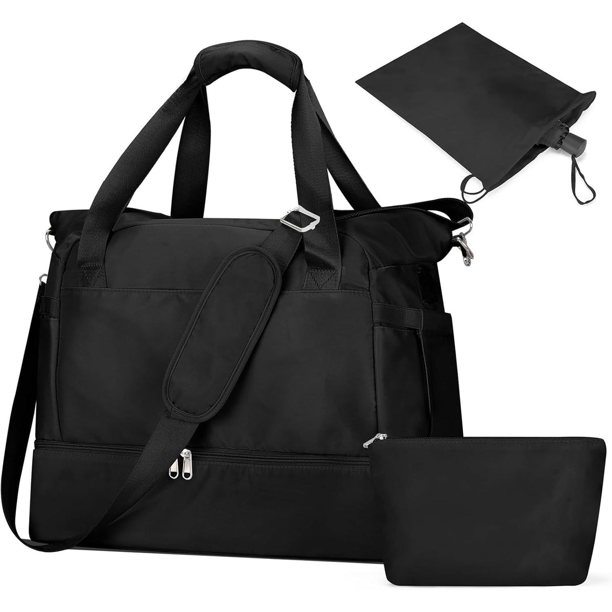 32L Gym- und Weekender-Reisetaschen-Set mit Schuhfach, 3-teilig