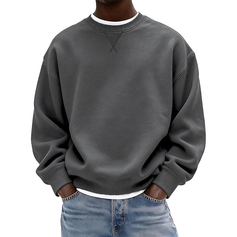 Relaxed Crew Neck Baumwolle Sweatshirt