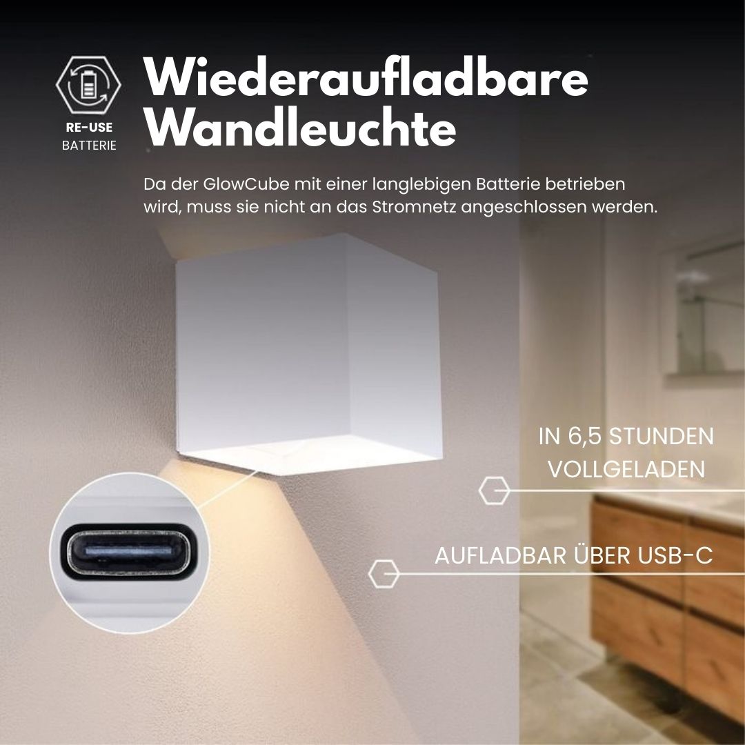 Kabellose Wandleuchte für innen und außen | LED Wandlampe mit Akku und Sensor