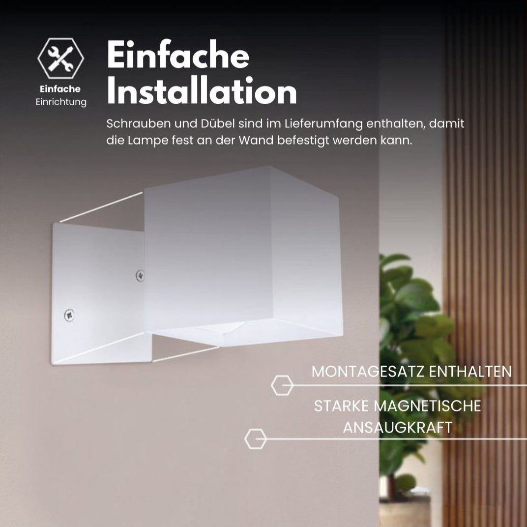 Kabellose Wandleuchte für innen und außen | LED Wandlampe mit Akku und Sensor