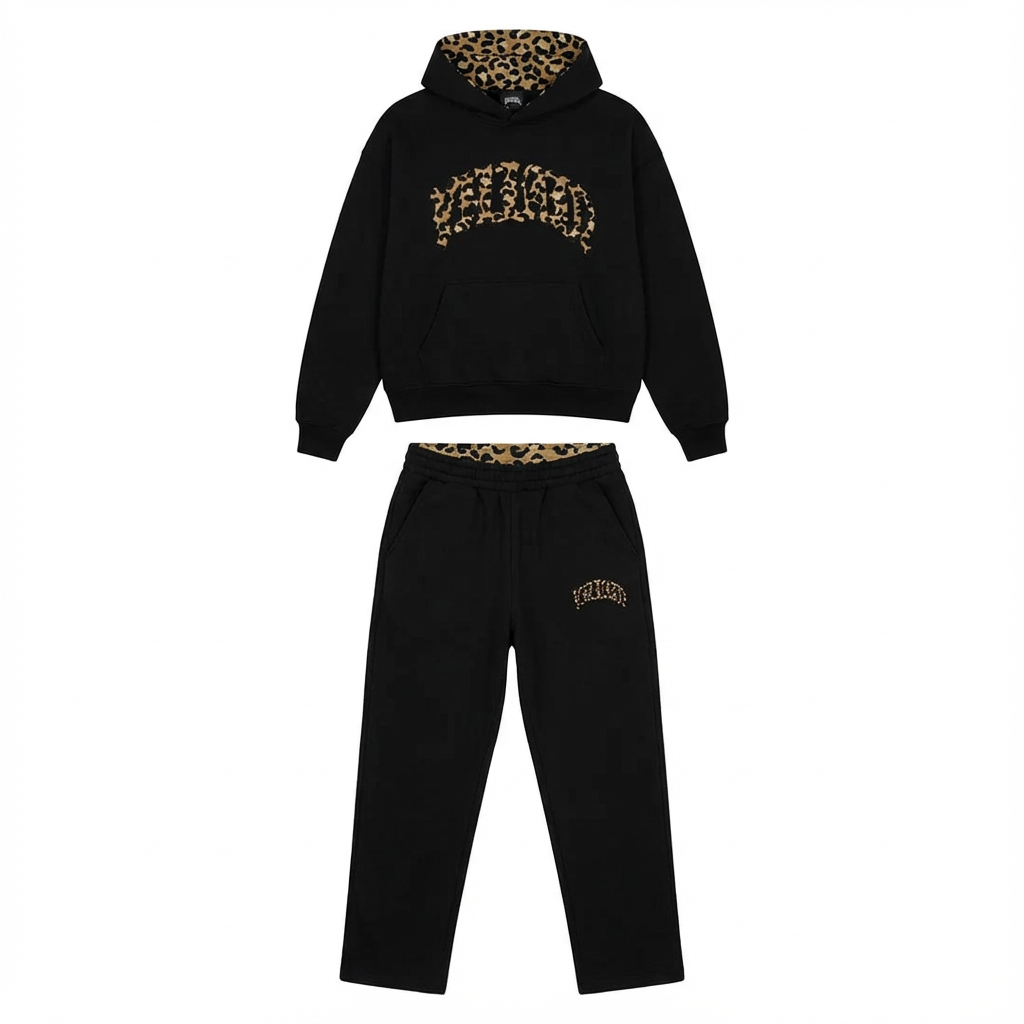 Leopard Lounge Set | Hoodie & Jogginghose mit Leo-Akzent