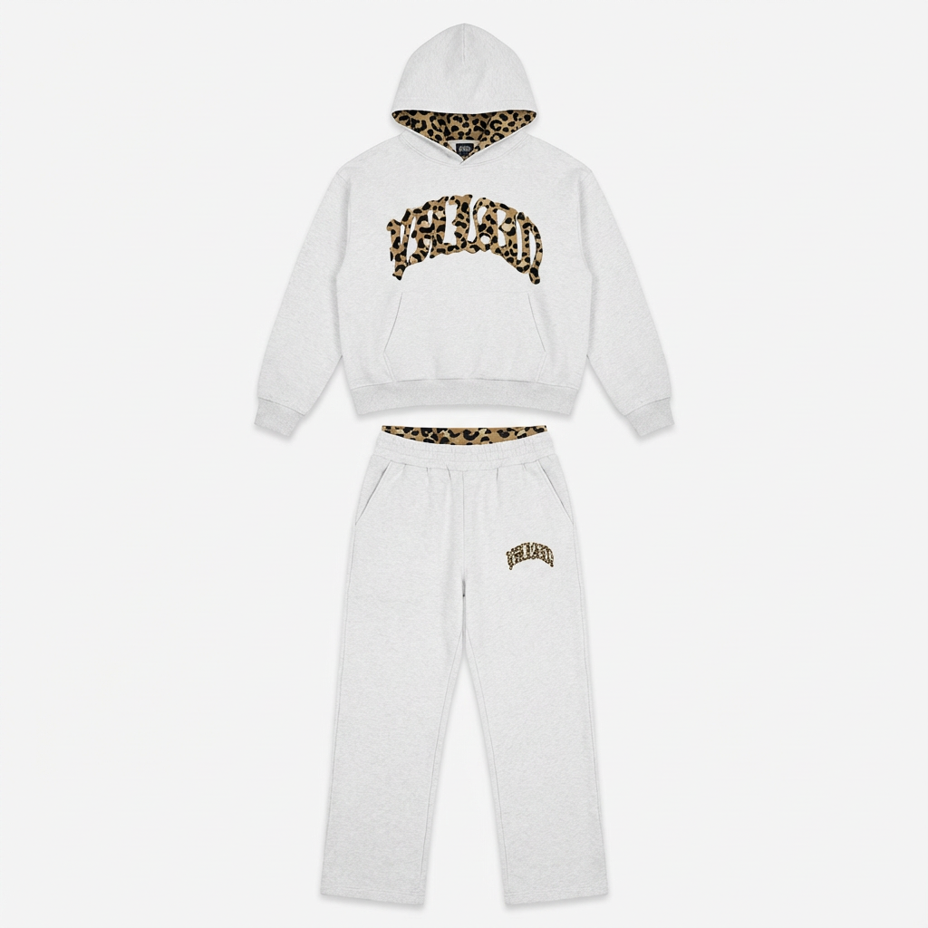 Leopard Lounge Set | Hoodie & Jogginghose mit Leo-Akzent