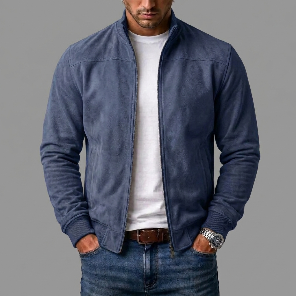 Bomberjacke aus Veloursleder