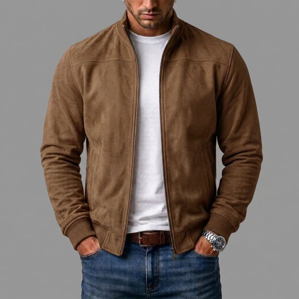 Bomberjacke aus Veloursleder