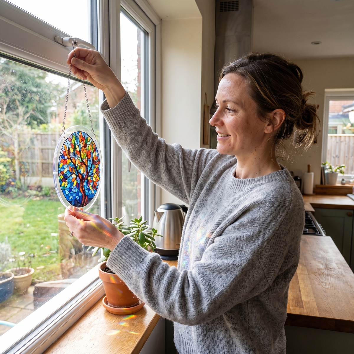 Buntglas-Fensterbild-Puzzle für Fenster