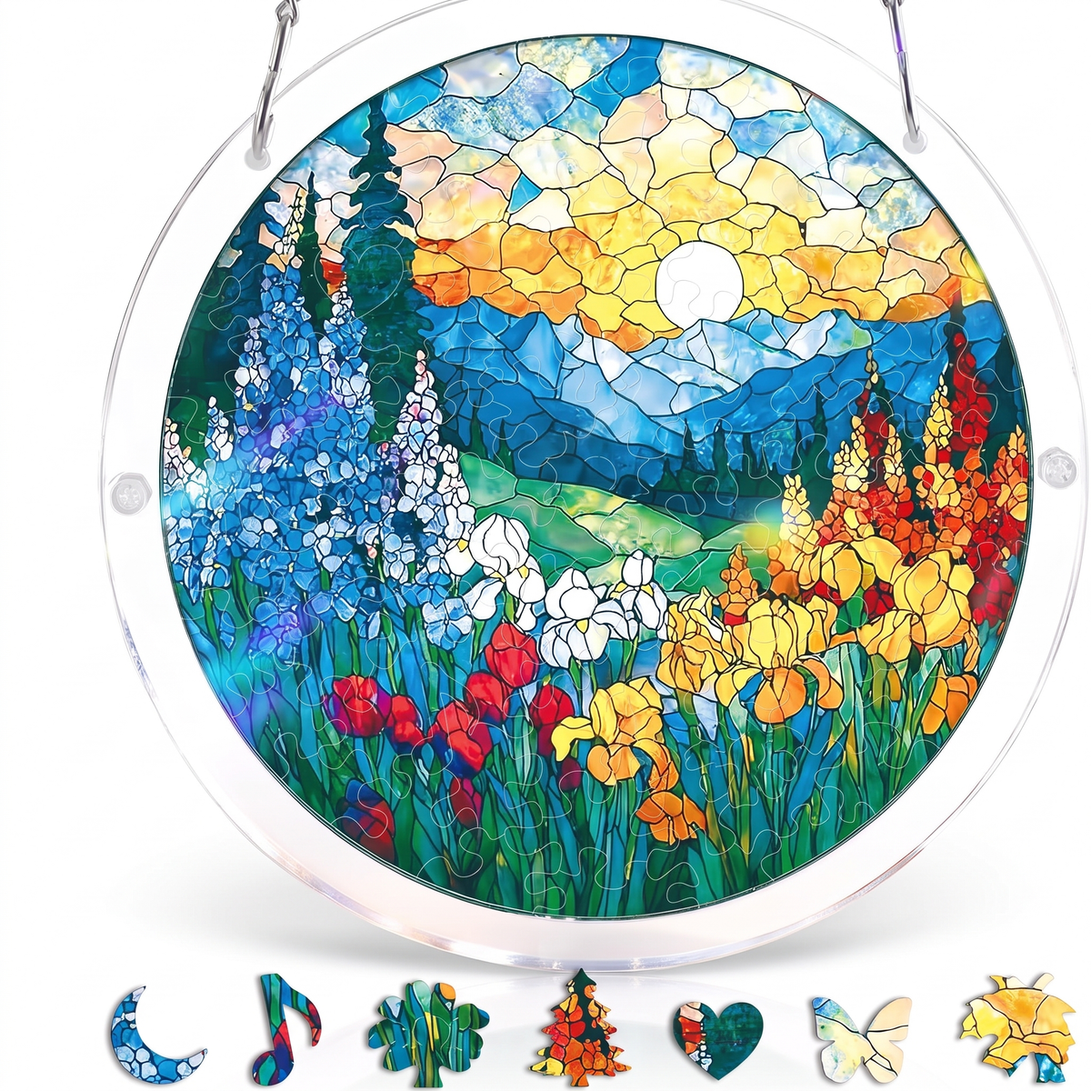 Buntglas-Fensterbild-Puzzle für Fenster