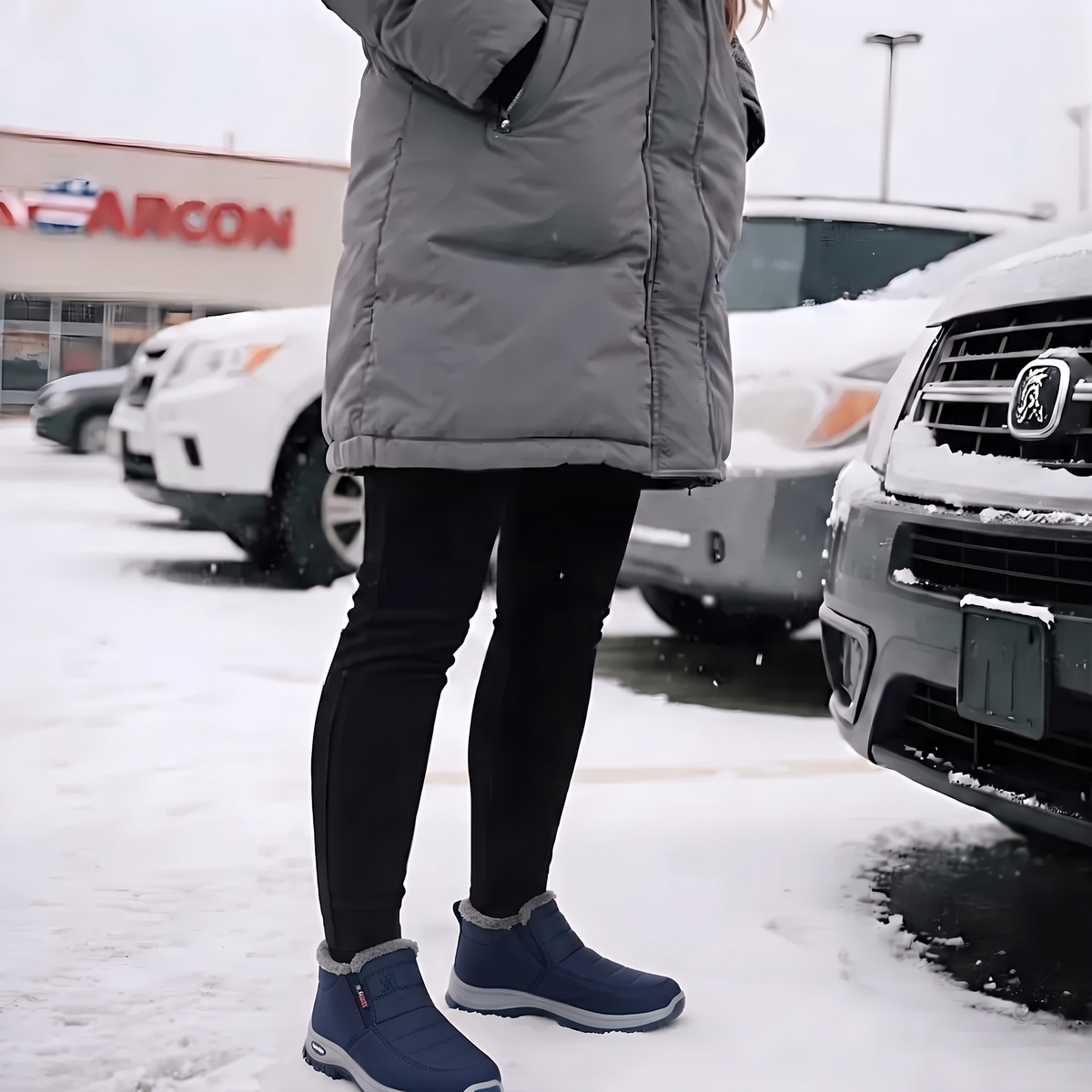 Gesteppte wasserdichte Slip-On Knöchelstiefel