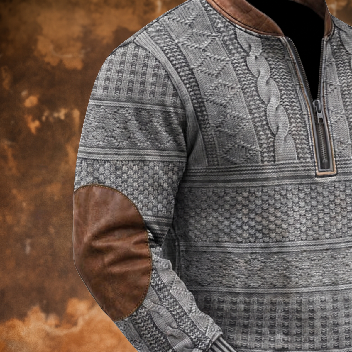 Retro Pullover mit Reißverschluss