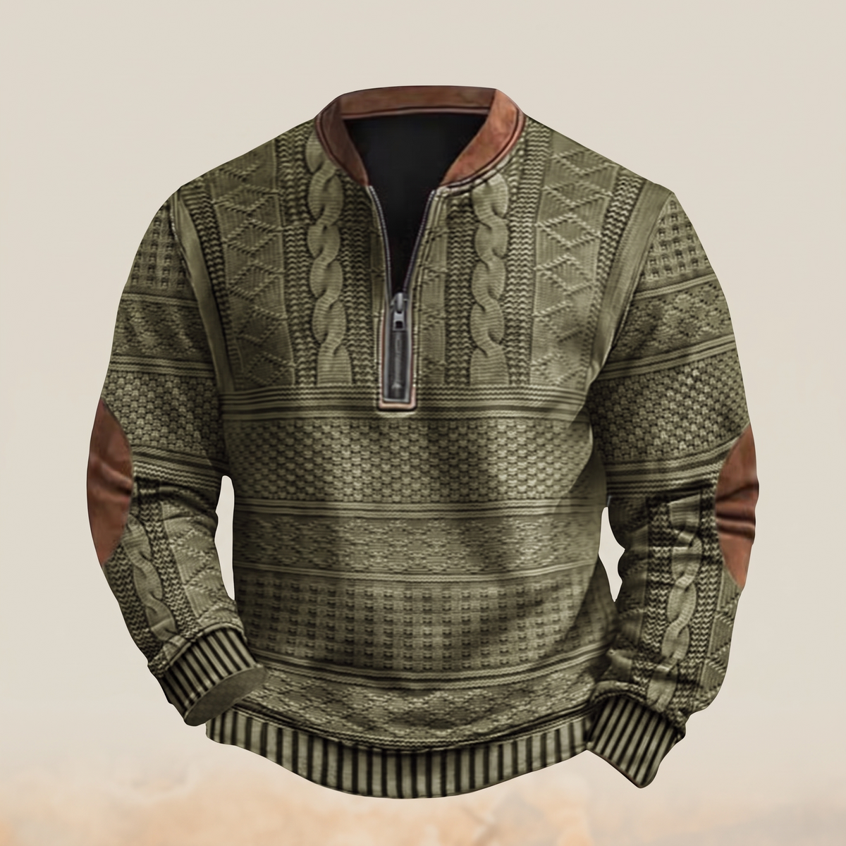 Retro Pullover mit Reißverschluss