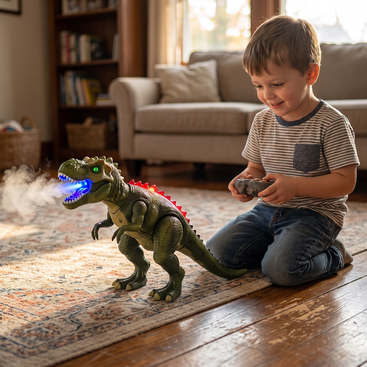 Ferngesteuerter T-Rex mit Nebel und LED-Lichtern