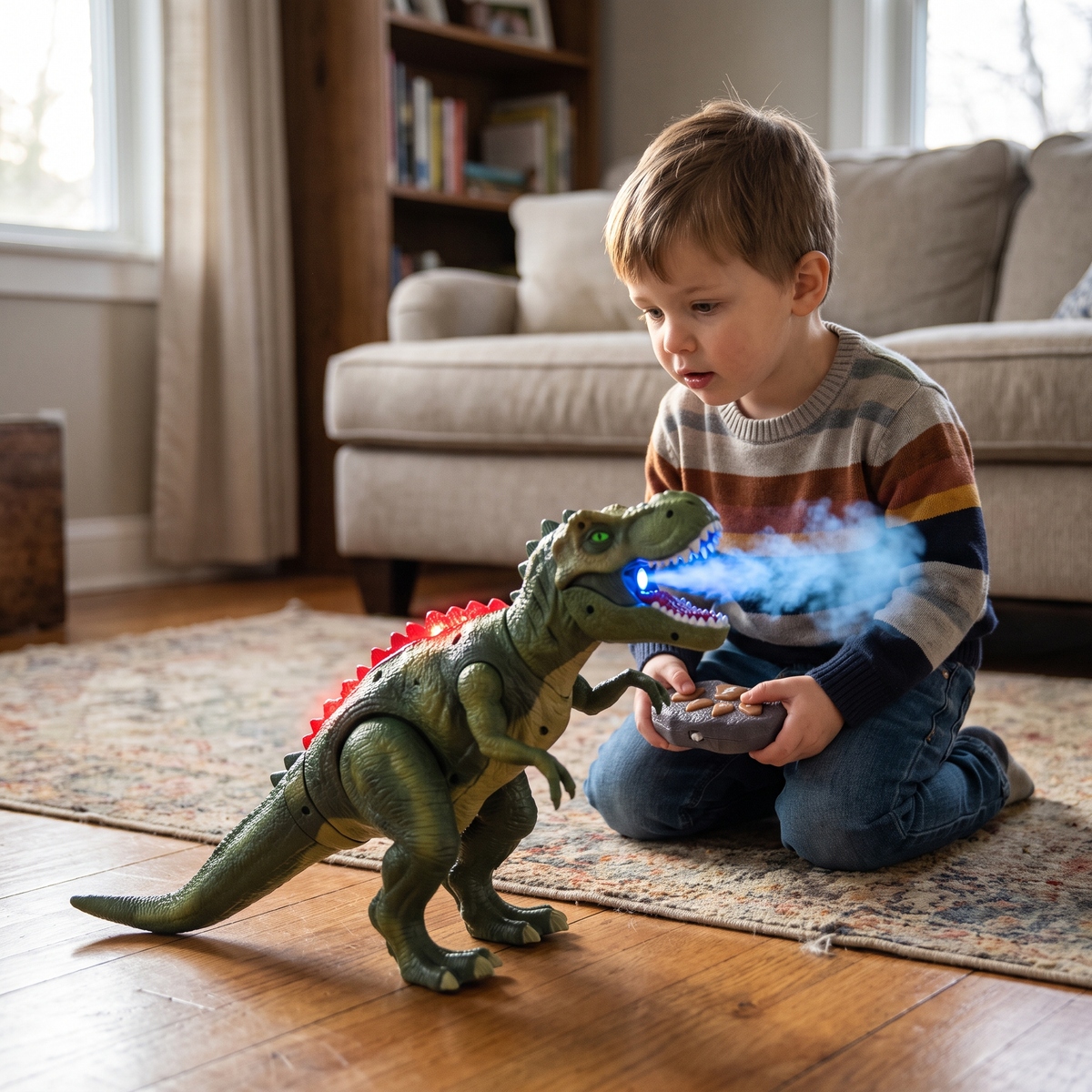 Ferngesteuerter T-Rex mit Nebel und LED-Lichtern
