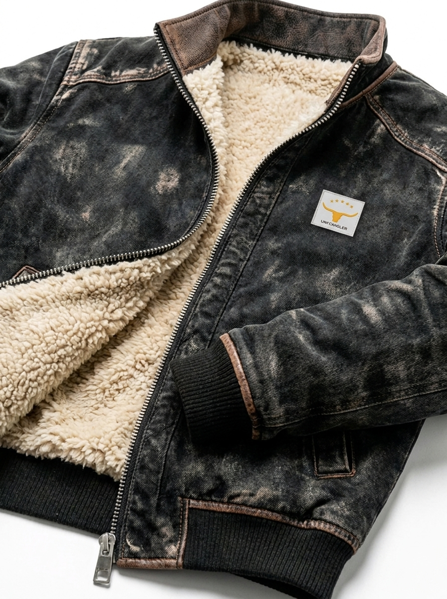 Gesteppte Lederjacke